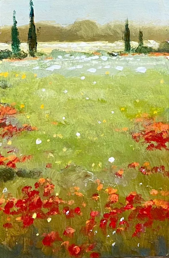 Encantos de Florença - Óleo sobre tela, 30x20 cm, 2023 - Coleção O Legado - Pai e Filho por Cláudio Caixeta