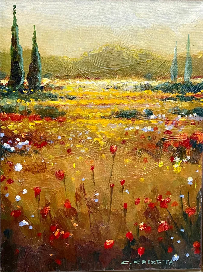 Um Vale em Toscana II - Óleo sobre tela, 40x30 cm, 2023 - Coleção O Legado - Pai e Filho por Cláudio Caixeta
