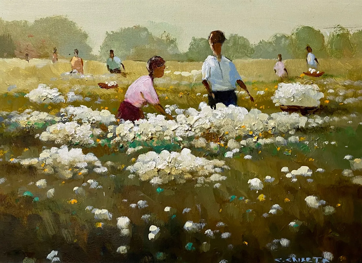 Ecos da Idade Média - Óleo sobre tela, 120x50 cm, 2023 - Coleção O Legado - Pai e Filho por Cláudio Caixeta