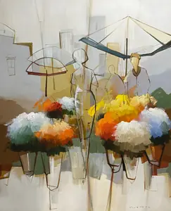Encontro Florescente do Destino - Óleo sobre tela, 170x140 cm, 2023 - R$ 10.800,00