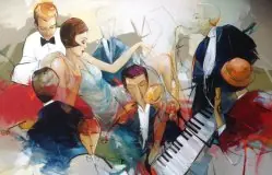 Coleção Músicos - O jazz dos anos 20 e a paixão musical em cada pincelada - Obras de Cláudio Caixeta